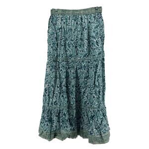 Victoria Dunn Clara the Label Block Print Maxi Skirt Womens 3XL Floral Paisley